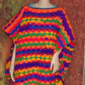 Handmade Knit/Crochet Square Poncho